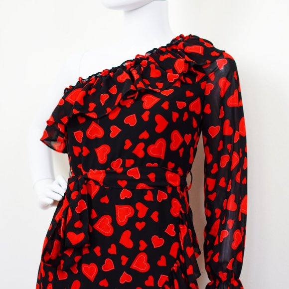 NASTY GAL One Shoulder Ruffle Dress XS - Picture 4 of 5